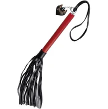 Кожаная плетка Pecado BDSM 50 см черно-красная