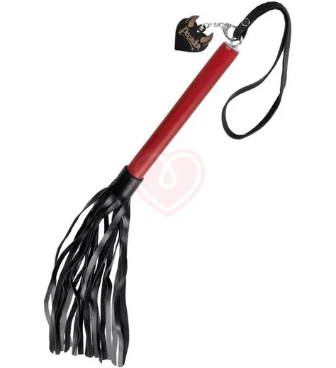 Кожаная плетка Pecado BDSM 50 см черно-красная фото 1