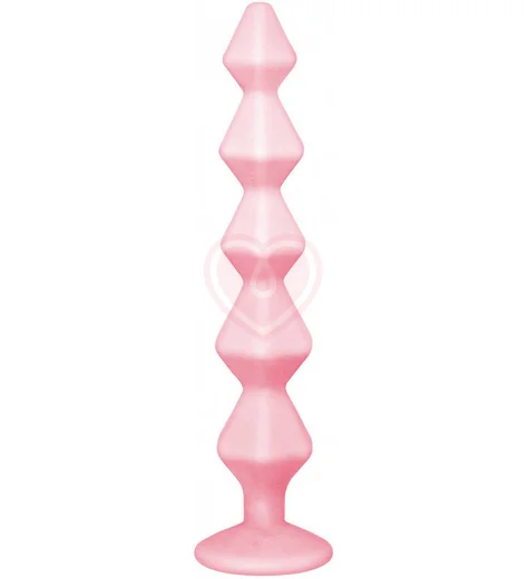 Анальная цепочка с кристаллом Emotions Buddy розовая фото 1