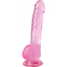Фаллоимитатор на присоске с мошонкой Intergalactic Luminous 20 см розовый