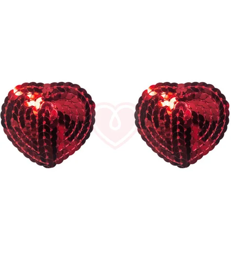 Пэстисы Burlesque Rand сердечки из пайеток красные фото 1