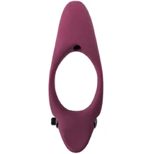 Эрекционное виброкольцо со стимуляцией промежности и клитора Pure Passion Stardust бордовое