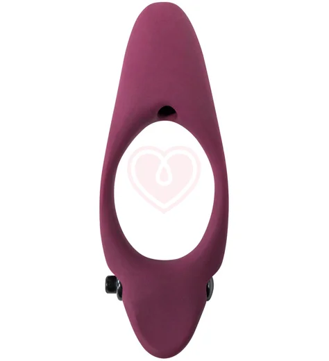 Эрекционное виброкольцо со стимуляцией промежности и клитора Pure Passion Stardust бордовое фото 1