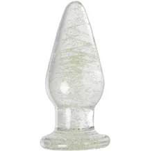 Стеклянная анальная пробка светящаяся в темноте Sexus Glass прозрачная