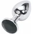 Подарочная малая анальная пробка Jewelry Butt Plug Silver Black серебряная с чёрным агатом фото 1