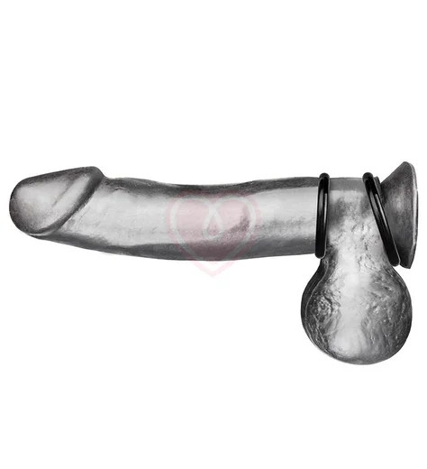 Набор из двух чёрных колец разного диаметра Silicone Cock Ring Set фото 1