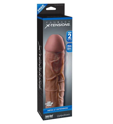 Удлиняющая и утолщающая насадка для пениса Mega Extension 20 см мулат фото 3