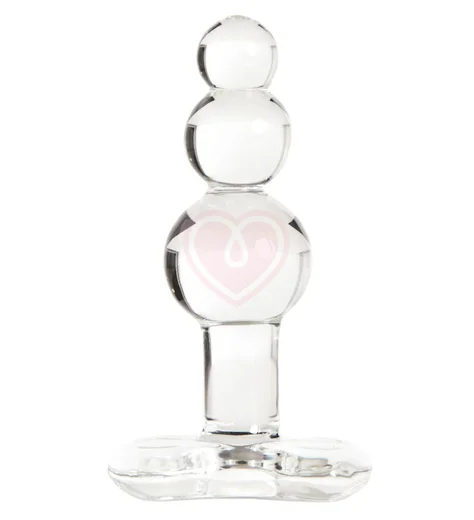 Стеклянная рельефная анальная пробка Sexus Glass Crazy Balls фото 1