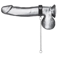 Кольцо на пенис с металлическим поводком Snap Cock Ring with Leash