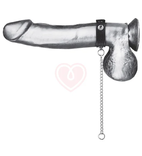 Кольцо на пенис с металлическим поводком Snap Cock Ring with Leash фото 1