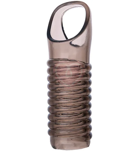 Стимулирующая насадка с открытой головкой ToyFa Xlover 8 см чёрная фото 1