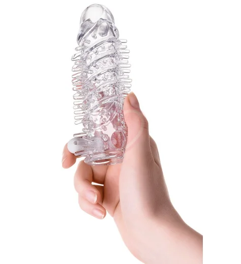 Стимулирующая вибронасадка на пенис с усиками ToyFa A-Toys 13 см фото 2