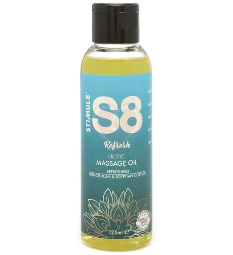 Массажное масло Stimul8 Refresh Слива и хлопок 125 мл фото 1