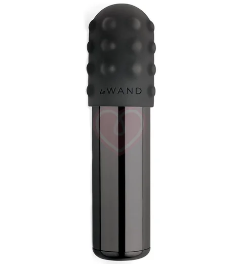 Маленькая вибропуля с двумя насадками Le Wand Bullet чёрный хром фото 1