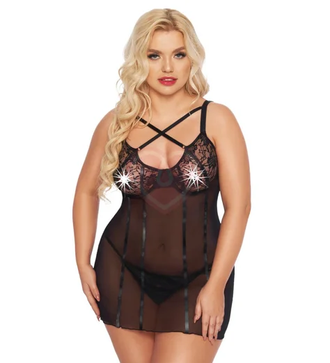 Облегающее платье и стринги SoftLine Cornelia чёрный фото 1