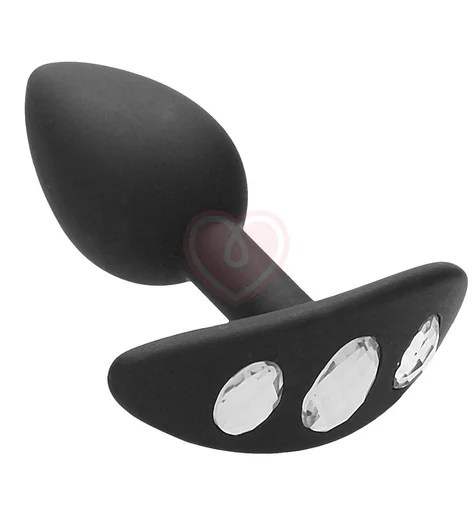 Анальная пробка для ношения с кристаллами Regular Diamond Butt Plug With Handle фото 1