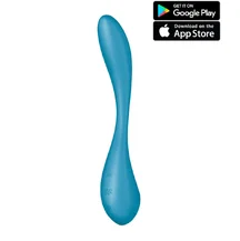 Гибкий вибратор Satisfyer G-Spot Flex 5+ с управлением от приложения голубой