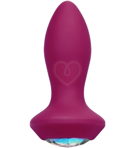 Анальная пробка с кристаллом и вибрацией Power Gem Vibrating Petite Crystal Probe розовая фото 2