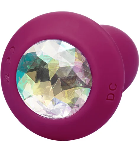 Анальная пробка с кристаллом и вибрацией Power Gem Vibrating Petite Crystal Probe розовая фото 3