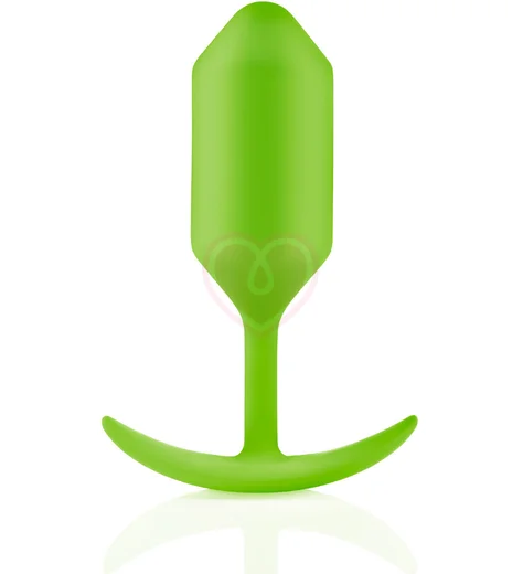 Утяжелённая анальная пробка для ношения b-Vibe Snug Plug 3 средняя лайм фото 1