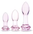 Набор стеклянных анальных пробок с розочками Glas Rosebud Butt Plug Set фото 1