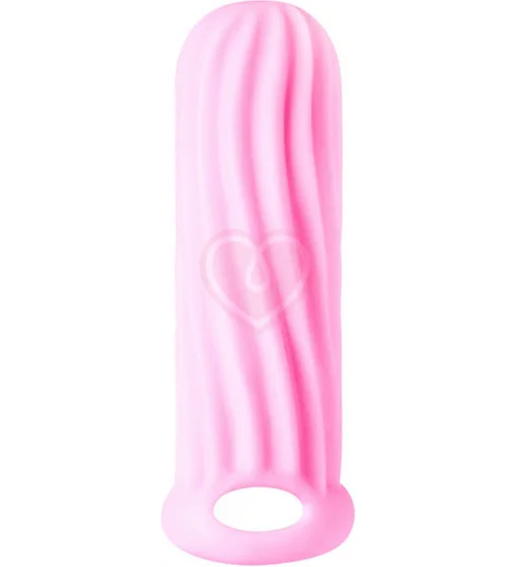 Насадка для увеличения диаметра с двусторонним рельефом Homme Wide для 11-15 см розовая фото 1