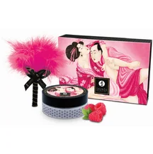 Массажная пудра с перышком Shunga Kissable Massage Powder Малиновое чувство