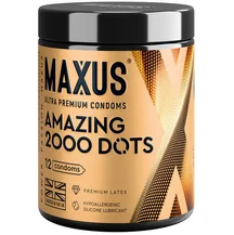 Точечные презервативы Maxus 2000 Amazing Dots 12 шт с кейсом