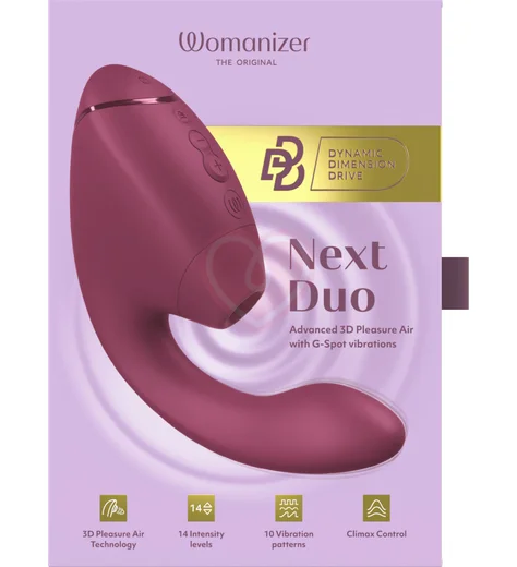 Вибратор с вакуумно-волновой стимуляцией клитора Womanizer Next Duo розовый фото 13