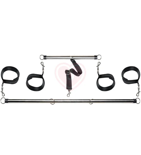 Набор для бондажа с распорками для рук и ног Pipedream Spread 'em Bar and Cuff Set фото 1