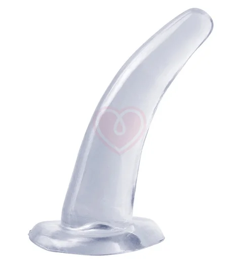 Изогнутая анальная пробка Basix Rubber Works His and Hers Spot прозрачная фото 1