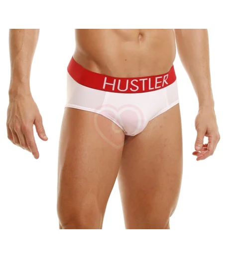 Белые мужские брифы Hustler на широкой резинке из микрофибры фото 1