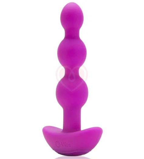 Анальные шарики с 2 моторчиками B-Vibe Triplet Anal Beads розовые фото 1