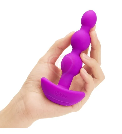 Анальные шарики с 2 моторчиками B-Vibe Triplet Anal Beads розовые фото 2