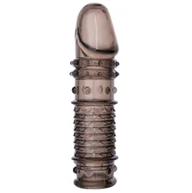 Насадка для члена с рельефом ToyFa Xlover 13 см чёрная