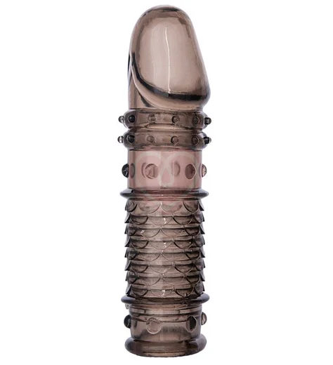 Насадка для члена с рельефом ToyFa Xlover 13 см чёрная фото 1