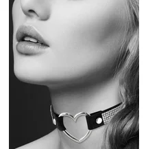 Чокер с сердцем и стразами Bijoux Pour Toi чёрный