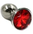 Анальная алюминиевая пробка Small с красным кристаллом фото 1