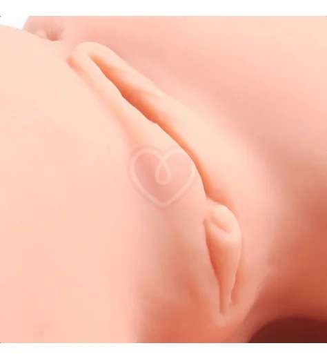 Мастурбатор куколка с тремя отверстиями Kokos Valentina с двойным слоем и вибрацией фото 2