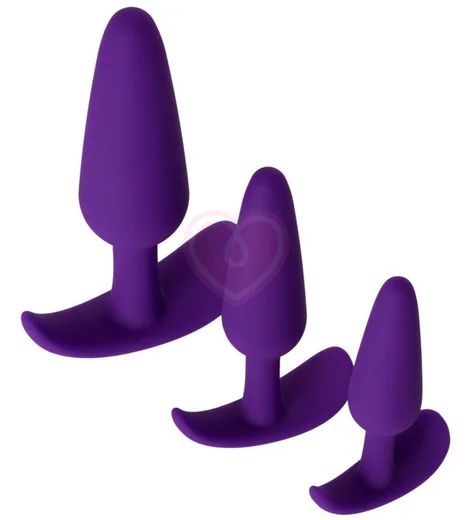 Набор из 3 анальных пробок ToyFa A-Toys фиолетовый фото 1
