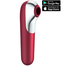 Вакуумный стимулятор с вибрацией и приложением Satisfyer Dual Love красный