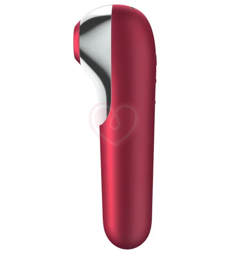 Вакуумный стимулятор с вибрацией и приложением Satisfyer Dual Love красный фото 4