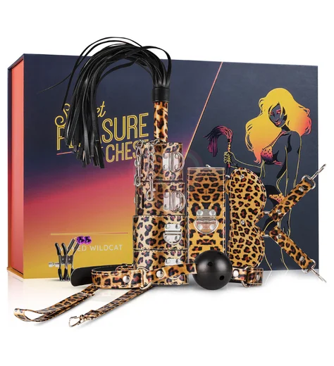 БДСМ-набор из 8 предметов Secret Pleasure Chest Wicked Wildcat леопардовый фото 1