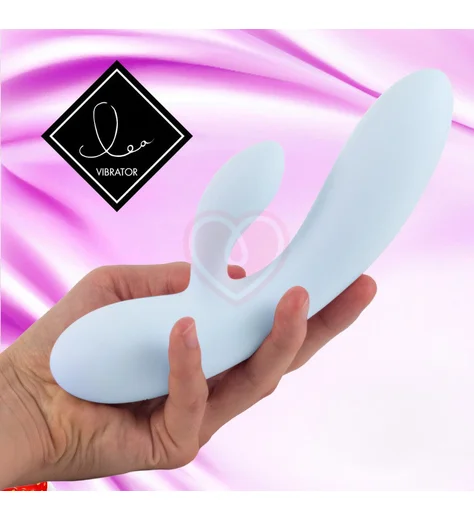 Вибратор с клиторальным стимулятором Lea Rabbit Vibrator Blueberry голубой фото 2