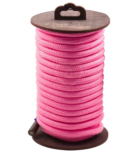 Нейлоновая верёвка для шибари на катушке розовая 10 м фото 1