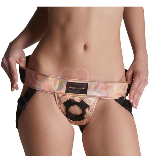 Пояс для страпона Strap-On-Me Curious Harness One Size персиковый металлик фото 1