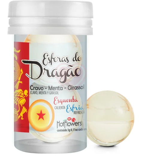Масляный лубрикант в шариках Hot Ball Dragon с охлаждающе-разогревающим эффектом фото 1