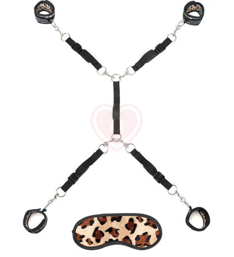 Набор для фиксации на кровати Lux Fetish Bed Spreader леопардовый фото 1