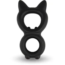 Двойное эрекционное кольцо с ушками Velv'Or Rooster Kalf черное