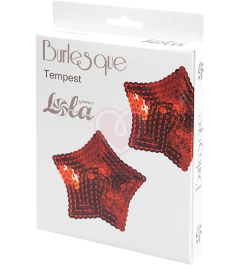 Пэстисы Burlesque Tempest звездочки из пайеток красные фото 2